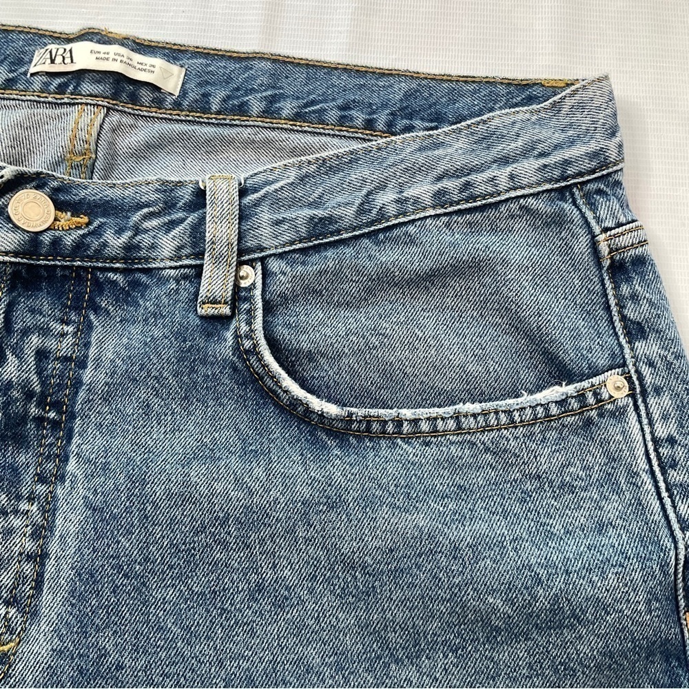 Zara Button Fly Crop Jeans Size 36 - Picture 8 of 16